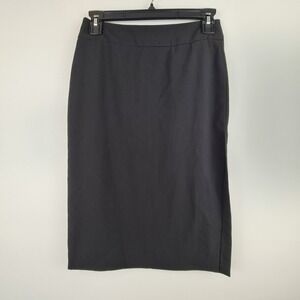 Forever 21 Womens Small Black High Slit Knee Length Pencil Skirt Business Casual